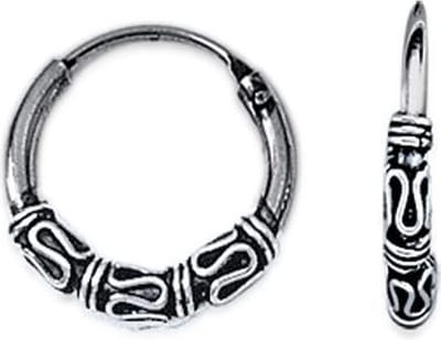 Amanto Oorbellen Finet S - 925 Zilver Geoxideerd - Bali - 3mm - ∅15mm