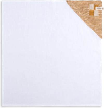 Knit Factory Theedoek Block - Linnen theedoek - Keukenhanddoek - Keukendroogdoeken - Vaatdoeken - Vierkant - Ecru/Oker - Lichtgroen - 65x65 cm