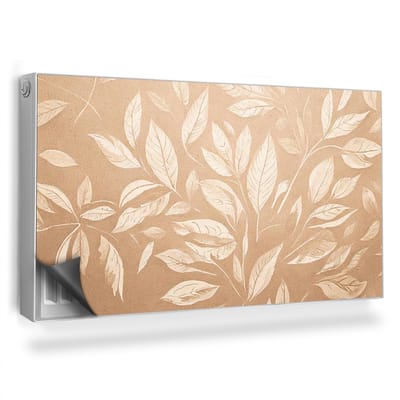 Wallfluent Magnetische Radiatorfolie - Magnetische Radiatorfolie Bescherming - 110x60 cm - Heldere Bladvormen Warme Natuurlijke Achtergrond - Radiatorbekleding Max Temperatuur 60 Graden - Bruin Behangbladeren Radiatorbeschermer Magnetisch