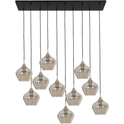 Light & Living Rakel Hanglamp - Antiek Brons/Smoke - 10L - 124x35x60cm