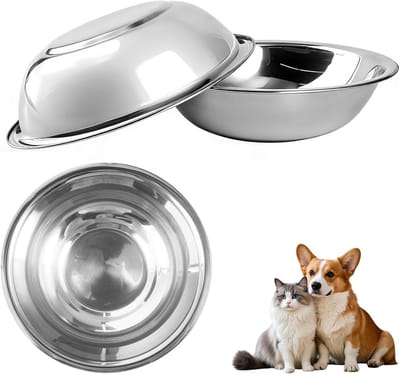 Stainless Steel Voerbakken voor Honden en Katten - Set van 6, Diverse Maten, Voedselveilig en Duurzaam, Ideaal voor Huisdieren