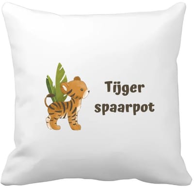 Akyol - tijger spaarpot Kussen hoes - Tijger - dieren liefhebbers - leuke cadeau voor iemand die van houdt van tijgers - verjaardagscadeau - kado - gift - 40 bij 40 cm