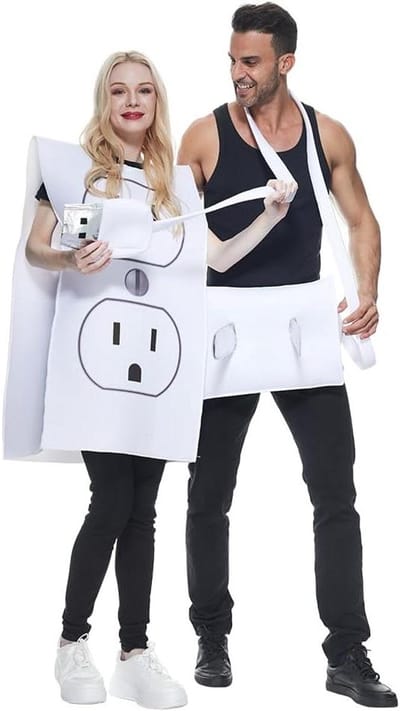 MK Stoer - Plug kostuum - Halloween cosplay - sexy - zwart - carnaval - geschikt voor stellen - unisex.