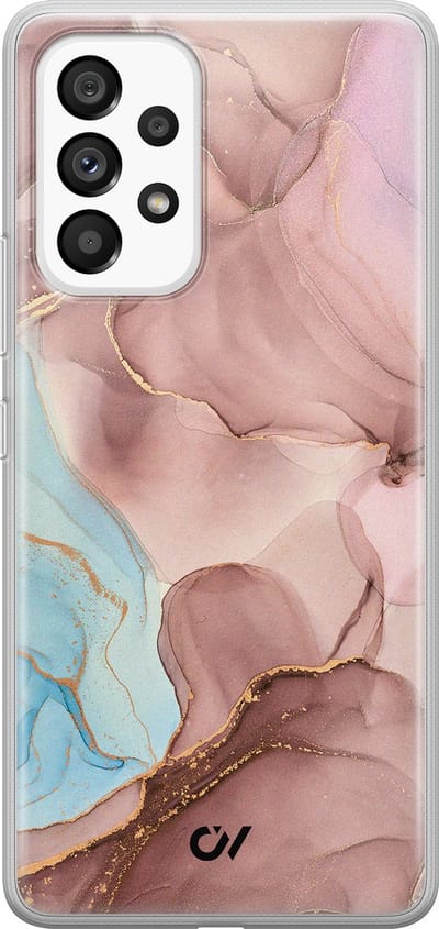 Hoesje geschikt voor Samsung Galaxy A53 hoesje - Marble Clouds - - Roze - - Casevibes