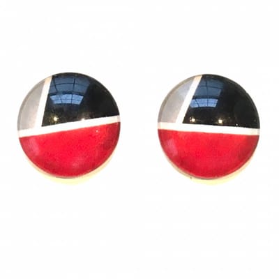Clip Oorbellen -Rood- Wit- Zwart-1.7 cm-geen gaatje- Charme Bijoux