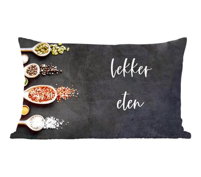 Sierkussens - Kussentjes Woonkamer - 60x40 cm - Quotes - Specerijen - Kruiden - Spreuken - Lekker eten