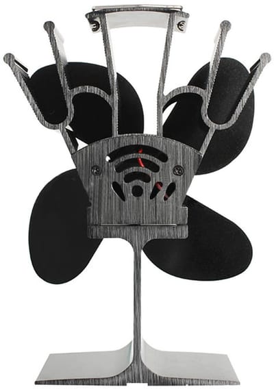 Dailygoody - Mixtric Stove Fan - Stil open haard ventilator - Zwart - Heteluchtcirculatie fan - Voor log branders en kachels