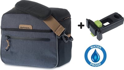 Basil Miles Waterdichte Stuurtas - Zwart - 6 Liter - incl. Basil Ahead-Stemholder KF - ahead/ stuurpenhouder - zwart