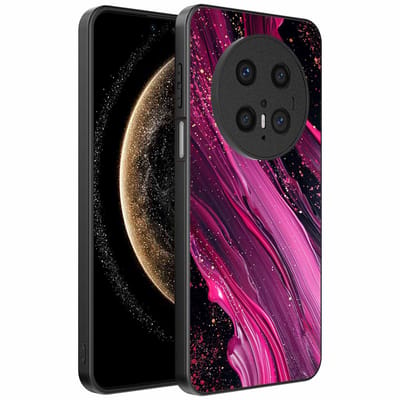 Geschikt voor Huawei Mate 70 Telefoonhoesje met marmer opdruk - TPU backcover case marble design - Paars Roze - Smartphonica geschikt voor Huawei Mate 70