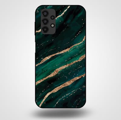 Smartphonica Telefoonhoesje voor Samsung Galaxy A13 4G met marmer opdruk - TPU backcover case marble design - Groen Goud geschikt voor Samsung Galaxy A13 4G