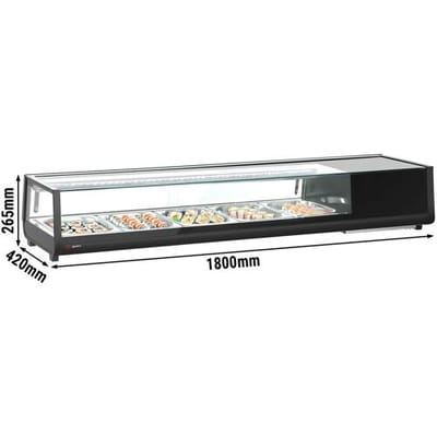 GGM Gastro Sushi-Kühlvitrine - 5x GN 1/2 - Schwarz