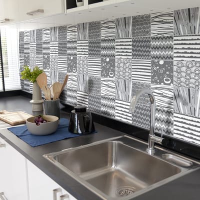 Zelfklevende tegelmuurstickers voor keuken en badkamer - 30 Cheyenne Azulejo tegelstickers - 30 stickers 20x20cm