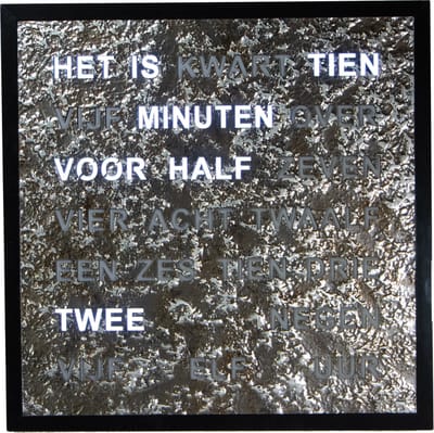 Intertime | Woordklok | Wandklok | 40x40 | Grafiet| Nederlands
