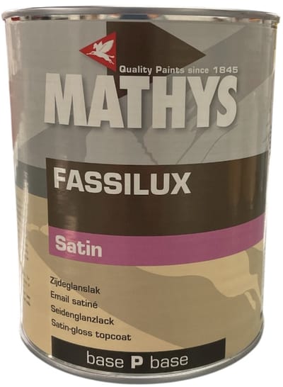 Mathys Fassilux Satin - Zijdeglanslak solventbasis - Binnen en buiten houtwerk - 1 L - RAL 1003 Signaalgeel