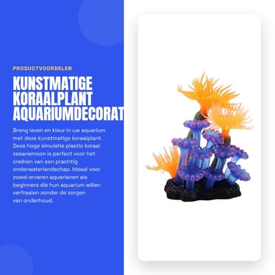 Dailygoods- Koraalplant hoge simulatie - Kunstmatig Koraal - Aquariumdecoratie - Silicone - Veilig en milieuvriendelijk - 6 x 5 x 8 cm