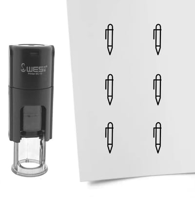 CombiCraft Stempel pen 10mm rond zwarte inkt - per 1 stuk
