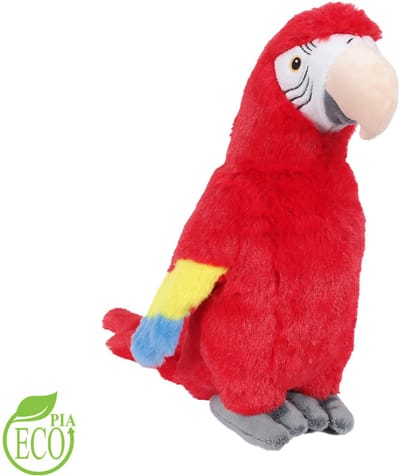 PIA Soft Toys - Eco - Pluche Papegaai Knuffel - Rood - 27 cm