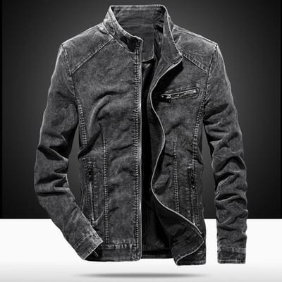 Veste en jean d'automne pour hommes, veste pour jeunes, style coréen, tendance, slim, hauts pour hommes, veste pour hommes 2XL gray