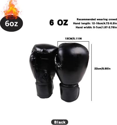 Nivard Bokshandschoenen - Kickboks Handschoenen - Boxing Gloves Set - Vecht Handschoenen - Heren - Dames - Zwart - 6 oz