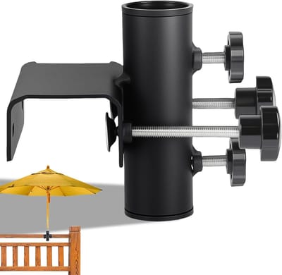 Parasolhouder voor balkonreling - Verstelbare en klembare houder voor terrassen en balkons, geschikt voor buizen met diameter 23-38 mm en klembereik 63-20 mm