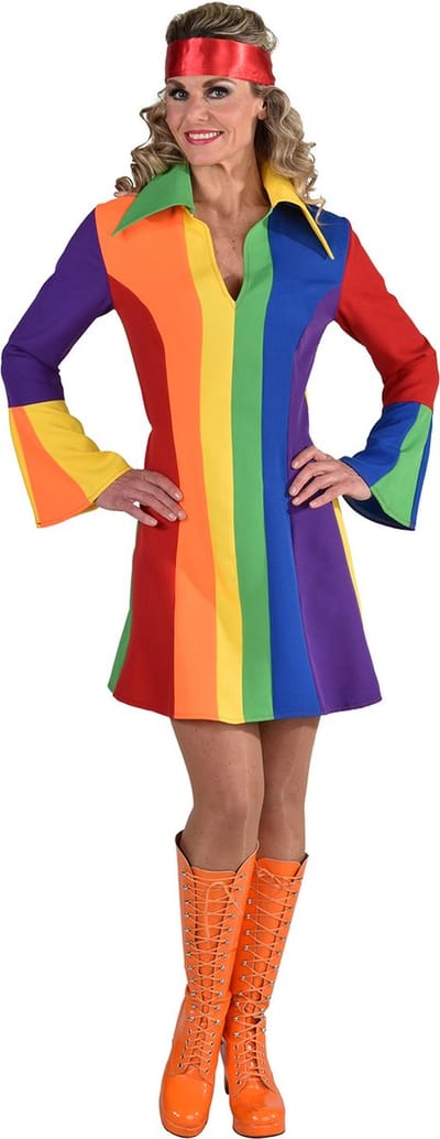Magic Design Jurk Regenboog Dames Polyester Maat Xs