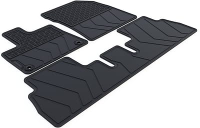 Rubber Automatten geschikt voor Peugeot Rifter - 2018-heden - 3-delig - Uitvoering: L1/L2 | 5-zits | Bevestigingssysteem: Clips (met ovaal oog)