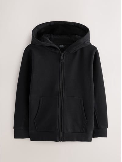 Next - Jongens - Hoodie met doorlopende rits - Zwart