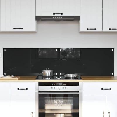 vidaXL - Keukenachterwand - 2 - st - Zwart - 80 - x - 40 - cm - gehard - glas