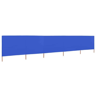 vidaXL - Windscherm - 5-panelen - 600x120 - cm - stof - azuurblauw
