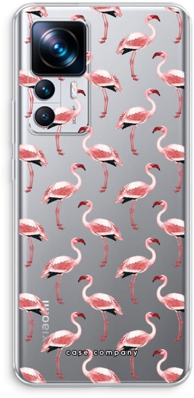 Case Company® - Hoesje geschikt voor Xiaomi 12T hoesje - Flamingo - Soft Cover Telefoonhoesje - Bescherming aan alle Kanten en Schermrand