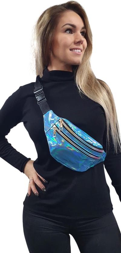 Heuptasje Turquoise/ hemelblauw - Buideltasje - Fannypack - Cross body - Carnaval - Festival