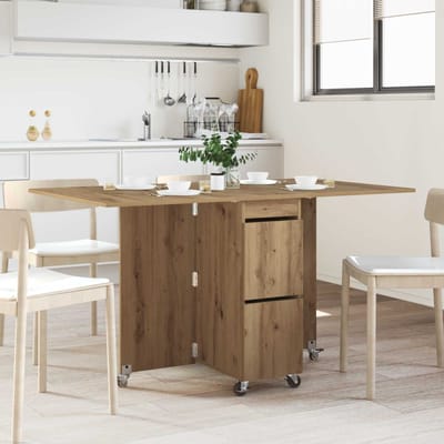 vidaXL - Eettafel - 140 - x - 80 - x - 77 - cm - Bewerkt - hout - Artisanaal - eiken