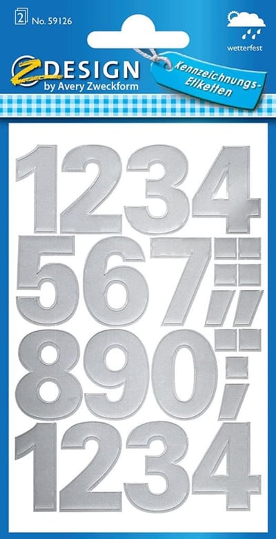 Creatieve Sticker Nummers Zilver