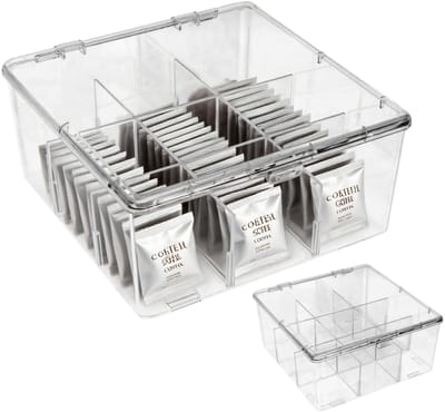 NTHProducts - Tea Bag Organizer - Thee- en Koffieopslag - Duurzaam en Efficiënt - 22.9 x 23.5 x 10.5 cm - Georganiseerde Keuken - Geschikt voor Thuis e...