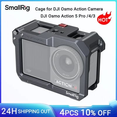 SmallRig Action 5 Pro Kooi voor DJI Osmo Action 5 Pro/3/4 Camera Case voor DJI Mic Beschermend Frame met Koude Schoen-4119C 4119C