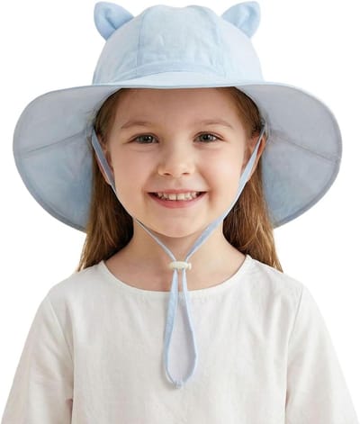 Kinder Zonnehoed - Vissershoed - Zomerse Bescherming - Ademend Materiaal - Brede Rand - Afgebeeld