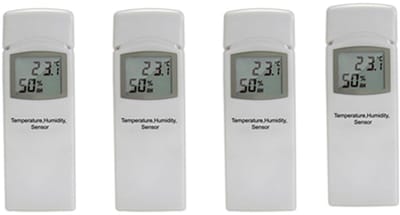 Draadloze Sensoren Set - Temperatuur Vochtigheid - Binnen Buiten Meten - Meerkanaals Systeem - 4 Sensoren Incl