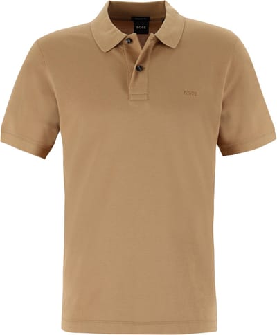 Camel poloshirt Boss Black Pallas korte mouwen 2 knoops pique
