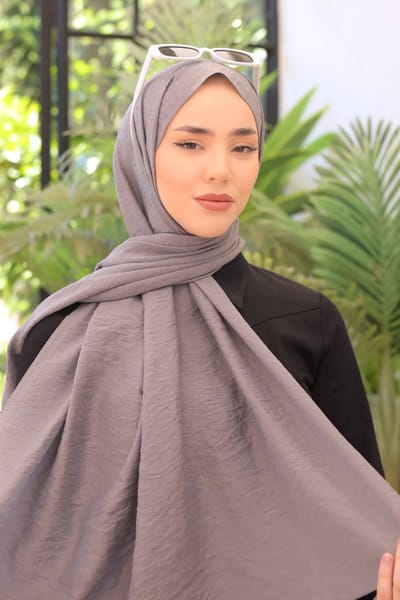 SILK HOME Olinda Sjaal - Hoofddoek - Hoofddeksel - Hijab – Antraciet – Zijdezachte Textuur – 75x195 cm