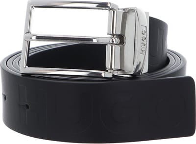 HUGO Leren Riem Gifting Gusy-Logo-S Gb35 Lp W115 Black Zwart