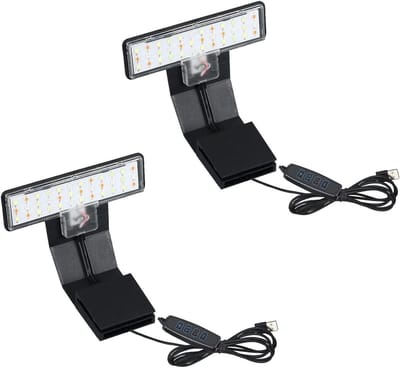 LED Aquariumverlichting - 2 Stuks Nano Verlichting voor Aquariums, Waterplanten en Vissen met Dimbare Functie en Ultra-Dunne Clip-on Lamp