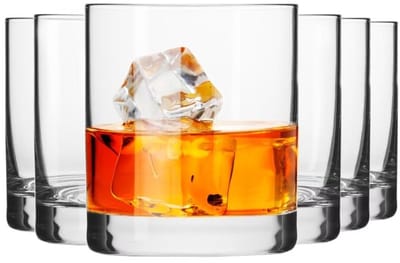 KROSNO | Tumbler glazen | Set van 6 stuks - 250 ml | Basic collectie | Whisky glazen | Elegant ontwerp | Ideaal voor thuis, restaurants, feestjes | Vaatwasmachinebestendig | Handgemaakt