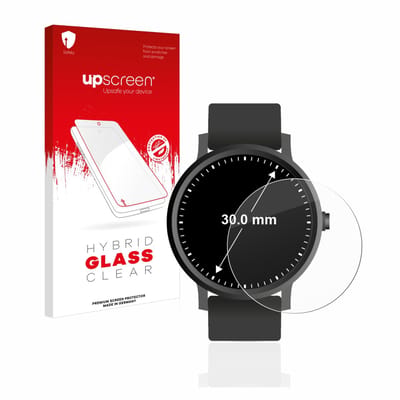 upscreen - Screenprotector voor Horloges (Rond, ø: 30 mm) - Folie Beschermfolie Beschermglas transparant