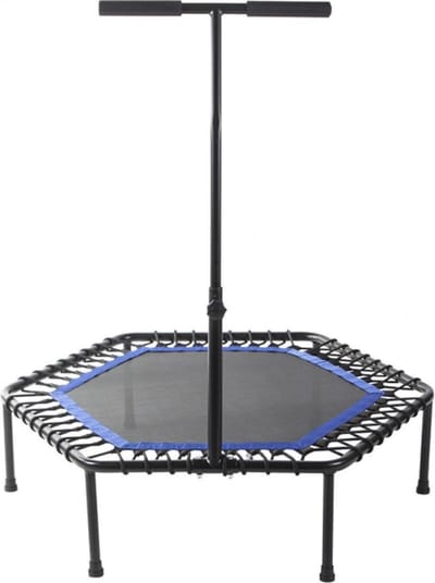 Gorilla Sports Fitness Trampoline - Blauw - ø 100 cm - Met verstelbaar handvat