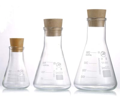 Erlenmeyer-kolffenset - Laboratoriumkolven - Wetenschappelijke Experimenten - Nauwkeurige Weegschalen - 250 150 & 50 ml - Transparant
