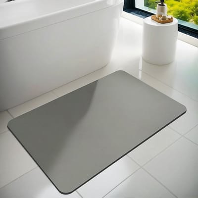 Famanu – Badmatten set 2 - delig antislip badmat badkamer tapijt - zacht pluizig badkamerteppich - 50 x 80 cm badkamer tapijt + 40 x 50 cm wc - mat met uitsparing - Beige - 2BF