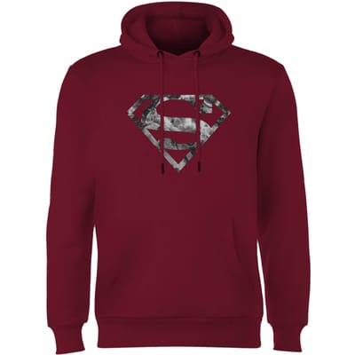 Marble Superman Logo Hoodie - Burgundy - S