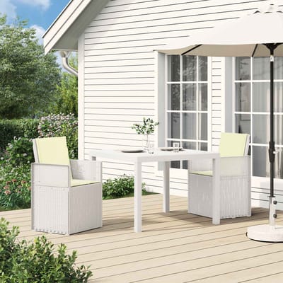 vidaXL - Tuinstoelen - 2 - st - Wit - en - crèmekleurig - PP
