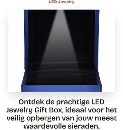 Dailygoods - LED Jewelry Gift Box - Sieraden opbergen - Met LED verlichting - Multicolor - Ringdoos - Perfect voor cadeaus - Elegante uitstraling