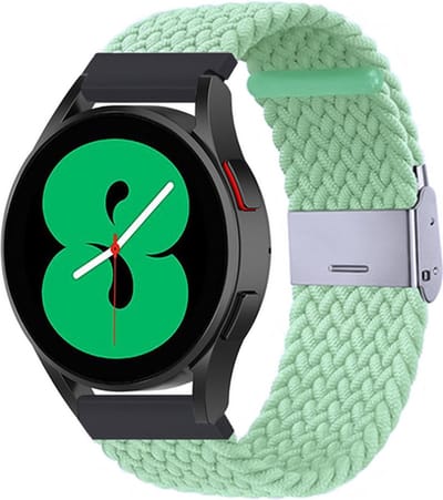 By Qubix - Braided nylon bandje - Lichtgroen - Geschikt voor Xiaomi Mi Watch / Geschikt voor Xiaomi Watch 2 / Geschikt voor Xiaomi Watch S1 / S2 / S3 / S4 (47mm)